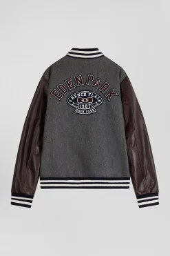 Dark grey Teddy leather jacket