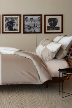 Duo of square barbarian pillow case - beige