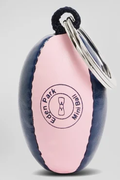 Green rugby ball key ring