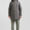 Grey hooded parka