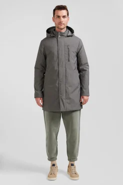 Grey hooded parka