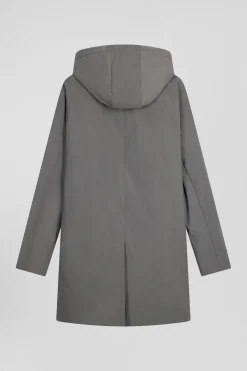 Grey hooded parka