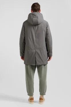 Grey hooded parka