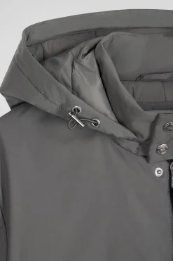 Grey hooded parka