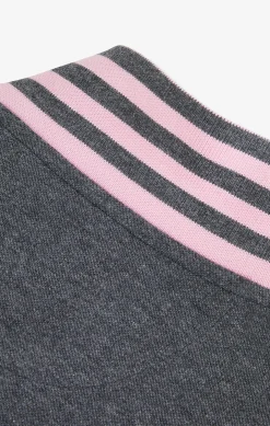 Grey pima cotton polo with contrasting accents