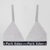 Grey stretch cotton bra with branded waistband