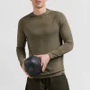 Khaki green hoodie with striped sleeves
