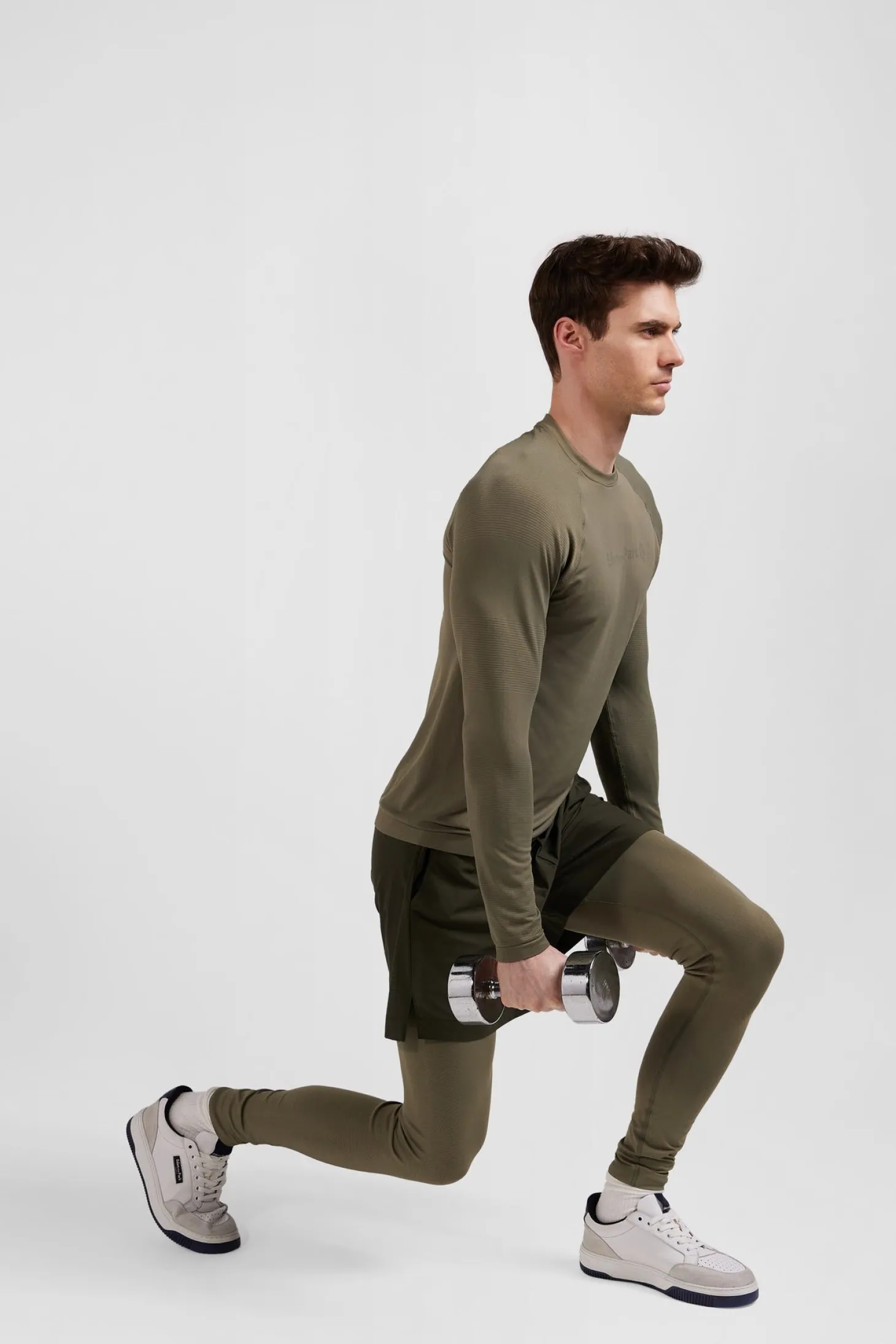 Khaki green stretch sports jogging bottoms
