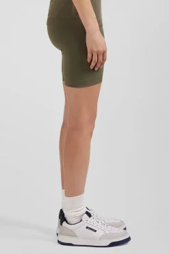 Khaki green stretch sports cycling shorts