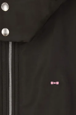 Khaki hooded zip-up jacket