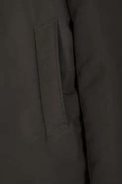 Khaki hooded zip-up jacket