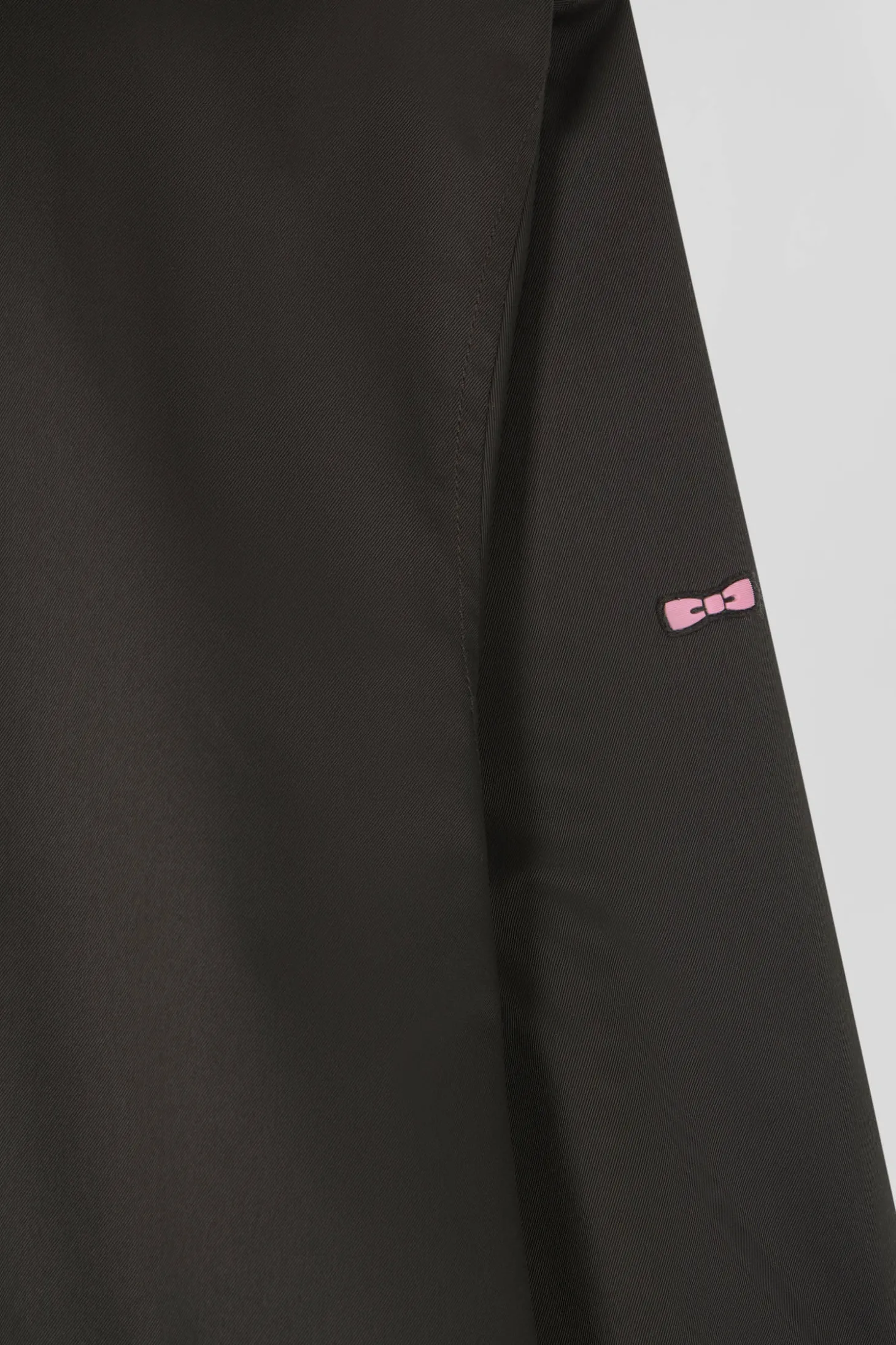 Khaki long hooded nylon parka