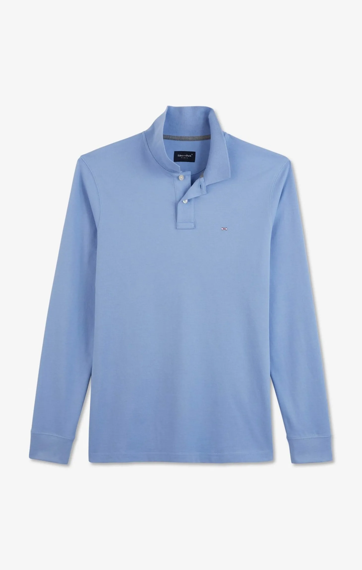 Light blue cotton polo with contrasting neck