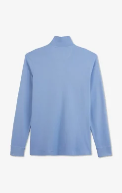 Light blue cotton polo with contrasting neck