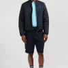 Lightweight, long-sleeved puffa jacket in dark blue
