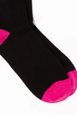 Long black colour-block socks