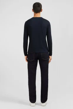 Long sleeved black cotton t-shirt