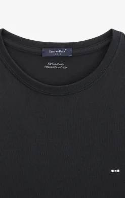 Long sleeved black cotton t-shirt