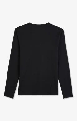 Long sleeved black cotton t-shirt