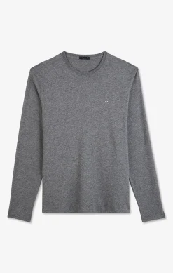 Long sleeved grey cotton t-shirt