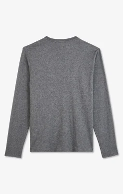 Long sleeved grey cotton t-shirt