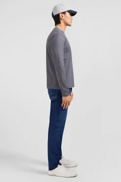 Long sleeved grey cotton t-shirt