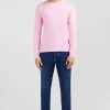 Long sleeved pink cotton t-shirt