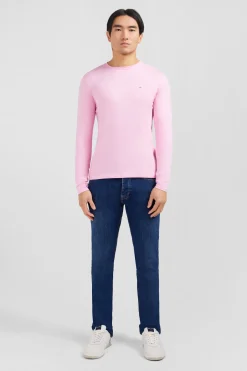 Long sleeved pink cotton t-shirt