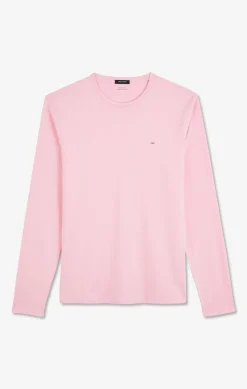 Long sleeved pink cotton t-shirt