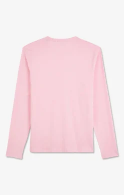 Long sleeved pink cotton t-shirt