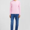 Long sleeved pink V neck t-shirt