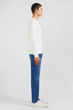 Long sleeved white cotton t-shirt