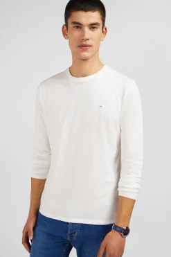 Long sleeved white cotton t-shirt