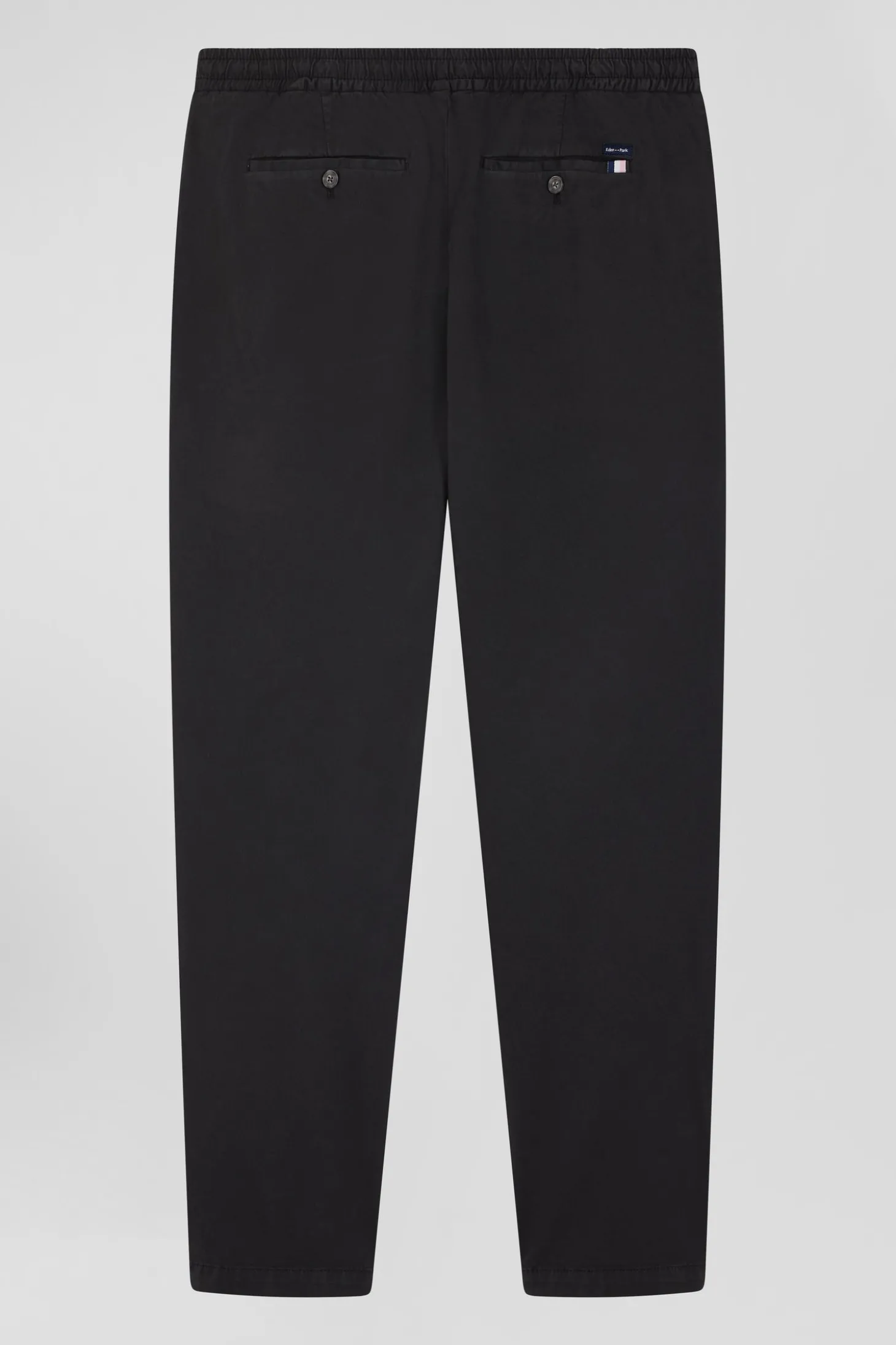Modern anthracite grey stretch cotton elastic waist trousers