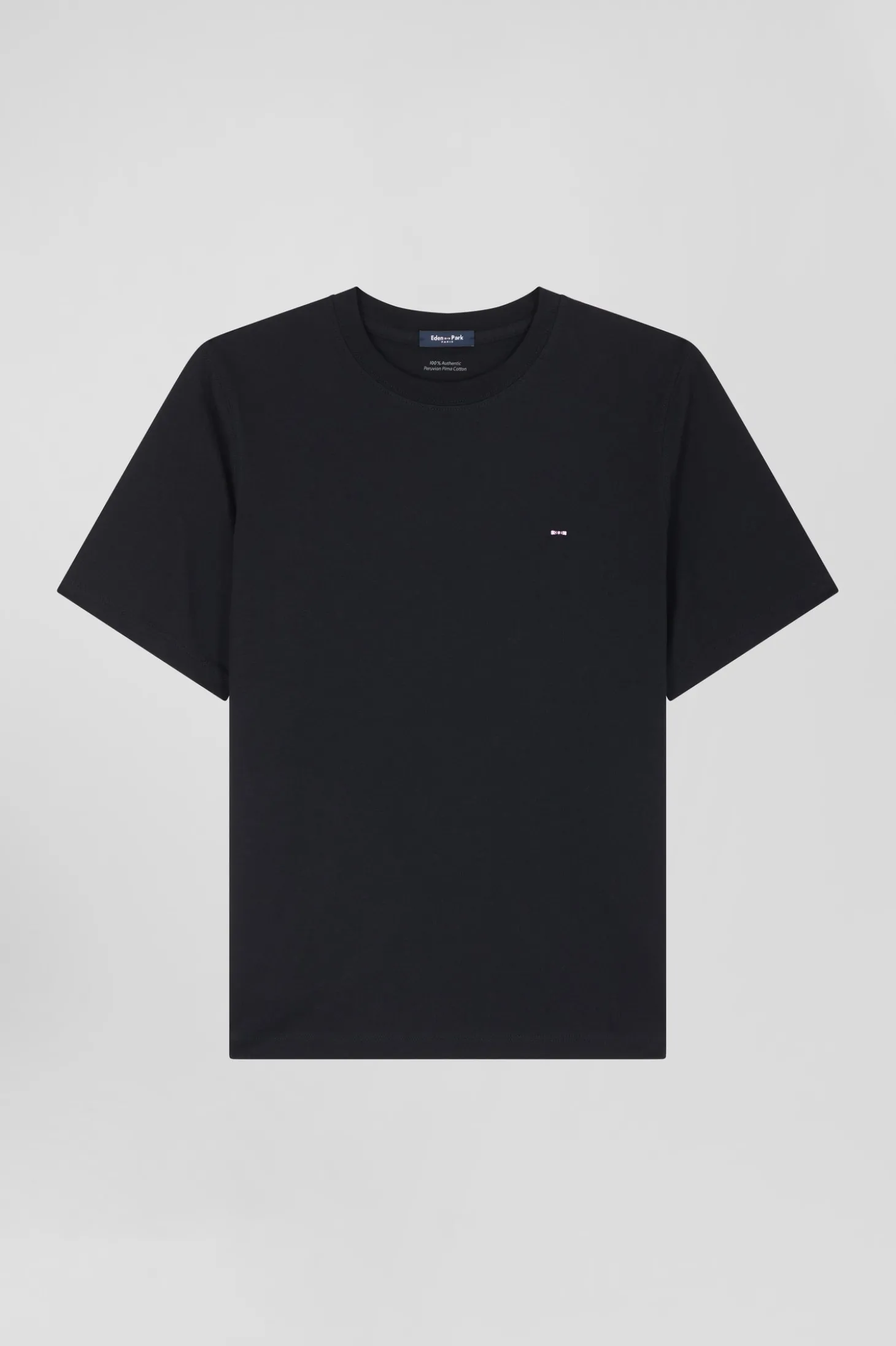 Modern black cotton short-sleeved T-shirt