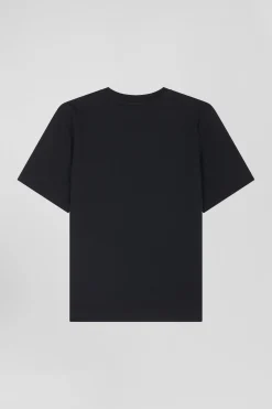 Modern black cotton short-sleeved T-shirt