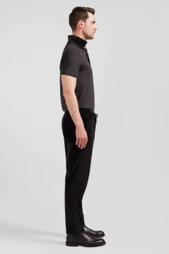 Modern brown elastic waist corduroy trousers