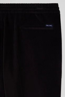 Modern brown elastic waist corduroy trousers