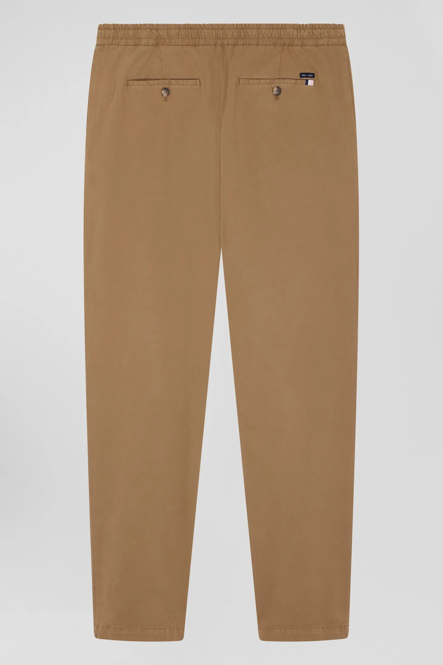 Modern camel stretch cotton elastic waist trousers
