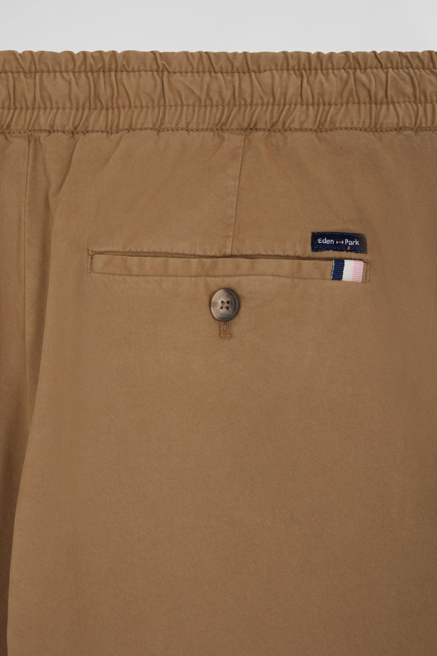 Modern camel stretch cotton elastic waist trousers