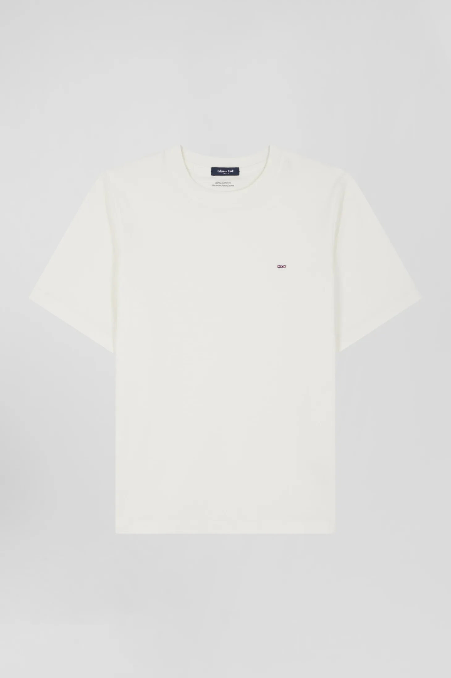 Modern ecru cotton short-sleeved T-shirt