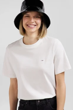 Modern ecru cotton short-sleeved T-shirt