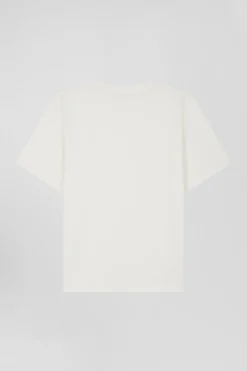 Modern ecru cotton short-sleeved T-shirt