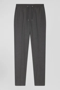 Modern grey elastic waist trousers