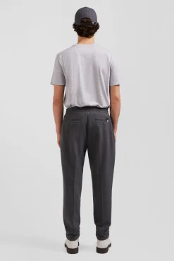 Modern grey elastic waist trousers