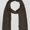 Mottled brown mixed cotton scarf