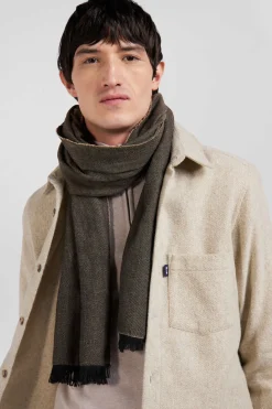 Mottled brown mixed cotton scarf
