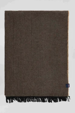 Mottled brown mixed cotton scarf
