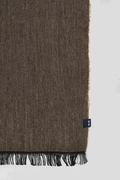 Mottled brown mixed cotton scarf