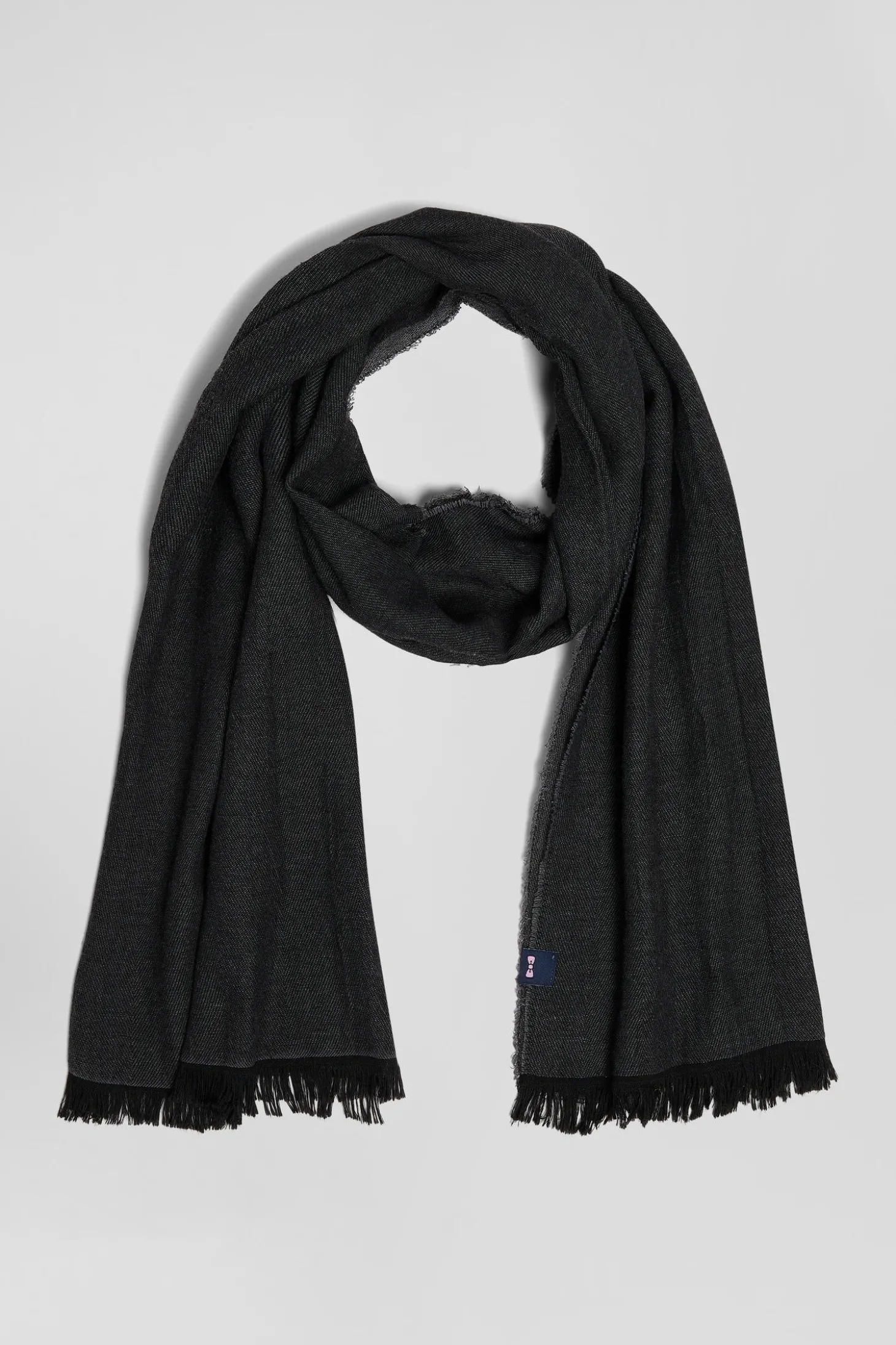 Mottled grey mixed cotton scarf
